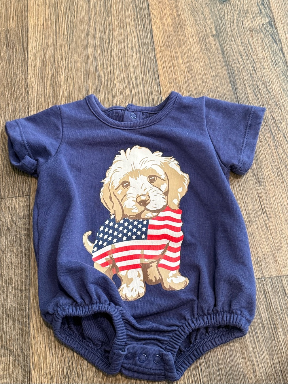 Grayson Mini- American Flag Dog Romper- 0-3 Months